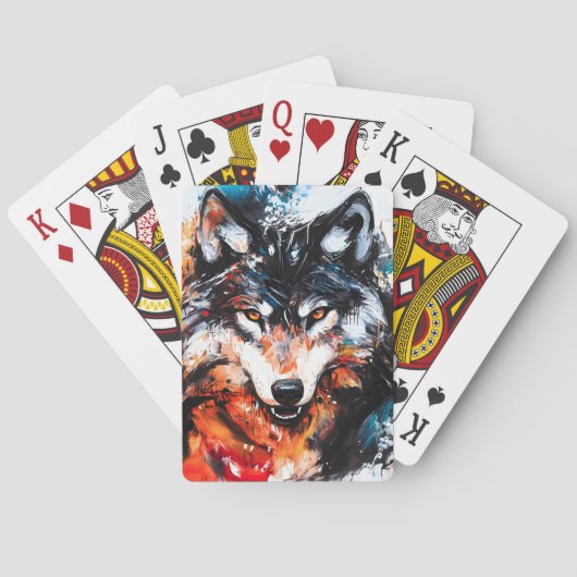 Abstrakter wilder Wolf-Geist Spielkarten (Rückseite)