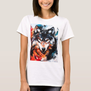 Abstrakter wilder Wolf-Geist T-Shirt