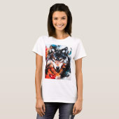 Abstrakter wilder Wolf-Geist T-Shirt (Vorne ganz)