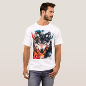 Abstrakter wilder Wolf-Geist T-Shirt (Vorne ganz)