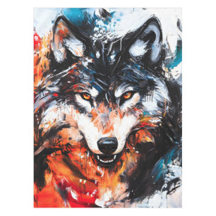 Abstrakter wilder Wolf-Geist Tischdecke