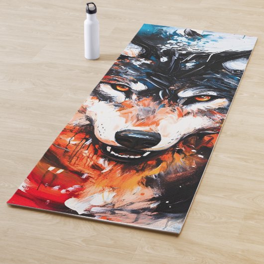 Abstrakter wilder Wolf-Geist Yogamatte (Beispiel)