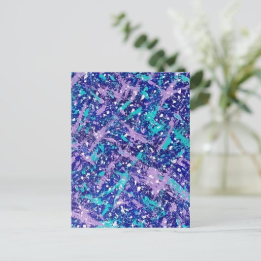 Abstrakter Winter Postkarte (Stehend Vorderseite)