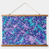 Abstrakter Winter Wandteppich Mit Holzrahmen (Vorne)