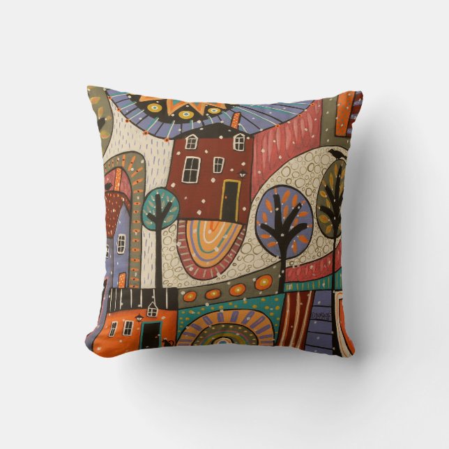 Abstrakter Wintergarten in 3 Größen Kissen (Vorderseite)