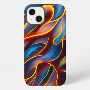 Abstrakter Wirbel Blaue Rote Flammen iPhone 13 Hülle