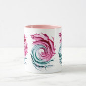 Abstrakter Wirbel in Rosen und Pastels. Tasse (Zentrum)