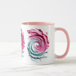 Abstrakter Wirbel in Rosen und Pastels. Tasse