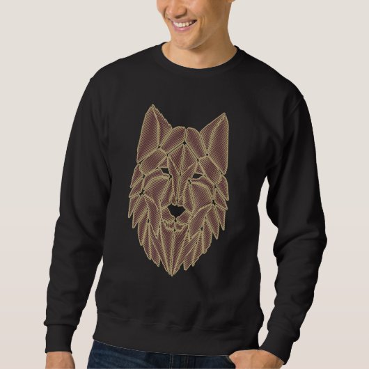 Abstrakter Wolf Motif Predator Face Wolfs Artwork  Sweatshirt (Vorderseite)