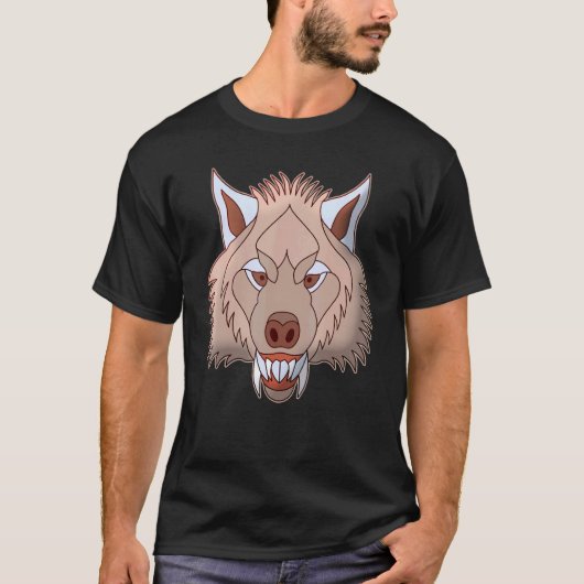 Abstrakter Wolf Motif Predator Face Wolfs Artwork T-Shirt (Vorderseite)