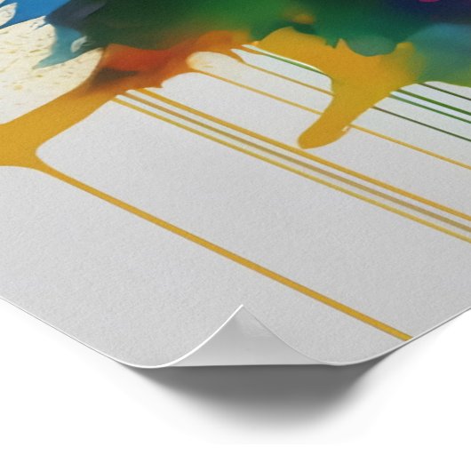 Abstrakter Wolf Portrait Art Poster (Ecke)