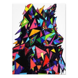 Abstrakter Wolf-Seitenansicht-Druck Fotodruck