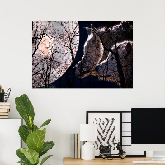 Abstrakter Wolfsbaum Poster (Heimbüro)