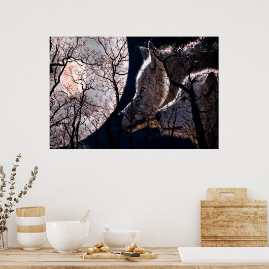 Abstrakter Wolfsbaum Poster (Küche)