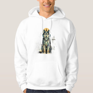 Abstrakter Wolfswald Hoodie