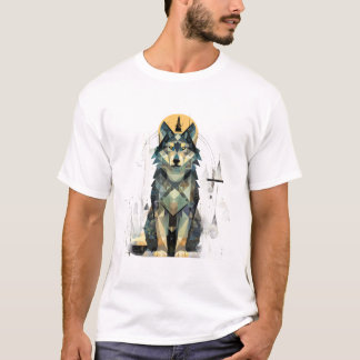 Abstrakter Wolfswald T-Shirt