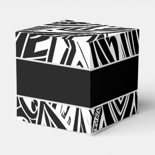 Abstrakter Würfel für Schwarz-Weiß-Stämme Geschenkschachtel (Rückseite)