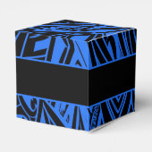 Abstrakter Würfel für schwarze und blaue Stämme Geschenkschachtel (Rückseite)
