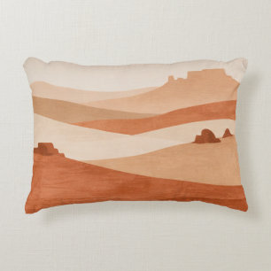 Abstrakter Wüstenhorizont - eine warme, minimalist Dekokissen
