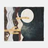 Abstrakter Wüstennächteloch mit Goldener Kaktus Fleecedecke (Vorderseite (Horizontal))
