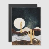 Abstrakter Wüstennächteloch mit Goldener Kaktus Magnetkarte (Vorne/Hinten)