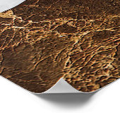 Abstrakter Wüstennächteloch mit Goldener Kaktus Poster (Ecke)