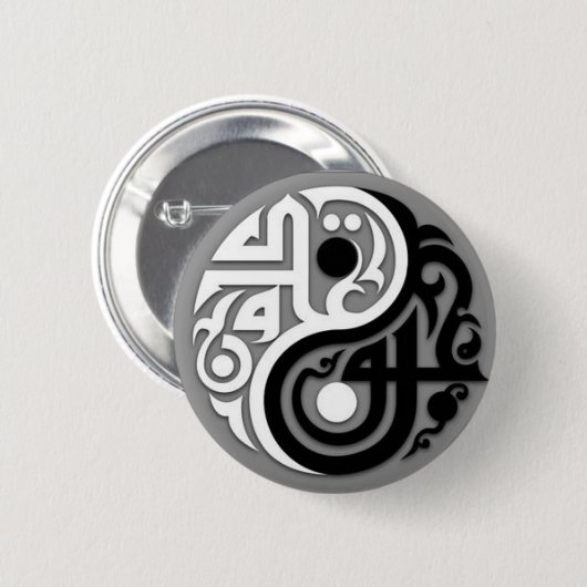 Abstrakter Yenyang-Rucksack-Button-Knopf Button (Vorne & Hinten)