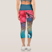 Abstrakter Yoga/Übung Hoch gebadet Capri Leggings (Rückseite)