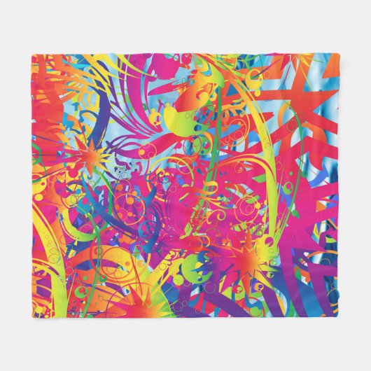 Abstrakter Zaubergarten Fleece Blanket (Vorderseite (Horizontal))