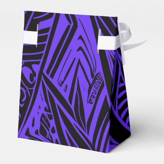 Abstrakter Zaun aus schwarzen und Lila Stämmen Geschenkschachtel (Rückseite)