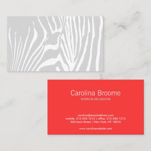 Abstrakter Zebra-Musterdesigner Visitenkarte (Vorne/Hinten)