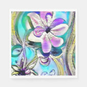 Abstrakter zeichn farbiger Blume Serviette (Vorderseite)