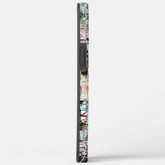 Abstrakter zeichn unter rustikalem Jute Case-Mate iPhone Hülle (Rückseite / Rechts)