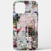 Abstrakter zeichn unter rustikalem Jute Case-Mate iPhone Hülle (Rückseite)