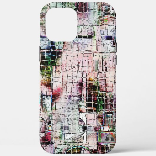 Abstrakter zeichn unter rustikalem Jute Case-Mate iPhone Hülle (Rückseite)