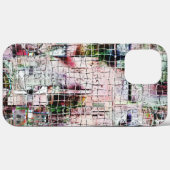 Abstrakter zeichn unter rustikalem Jute Case-Mate iPhone Hülle (Rückseite (Horizontal))