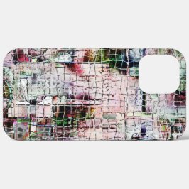 Abstrakter zeichn unter rustikalem Jute Case-Mate iPhone Hülle