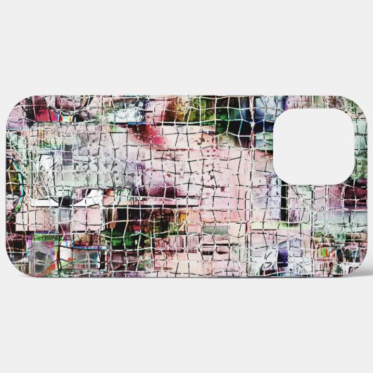 Abstrakter zeichn unter rustikalem Jute Case-Mate iPhone Hülle (Rückseite (Horizontal))