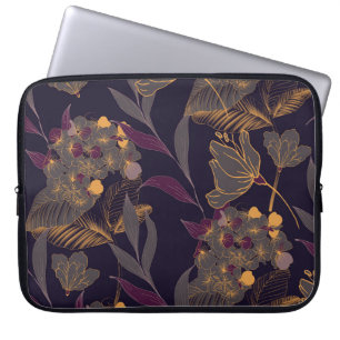 Abstrakter zeichn von Blume und Blätter auf einem Laptopschutzhülle