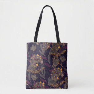 Abstrakter zeichn von Blume und Blätter auf einem Tasche