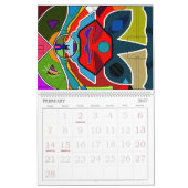 Abstrakter Zeichnungs-Kalender Kalender (Feb 2027)