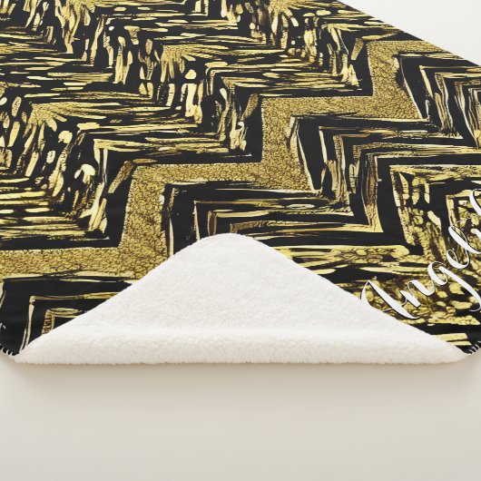 Abstrakter Zickzack Name und Personalisierter Name Sherpadecke (3/4)