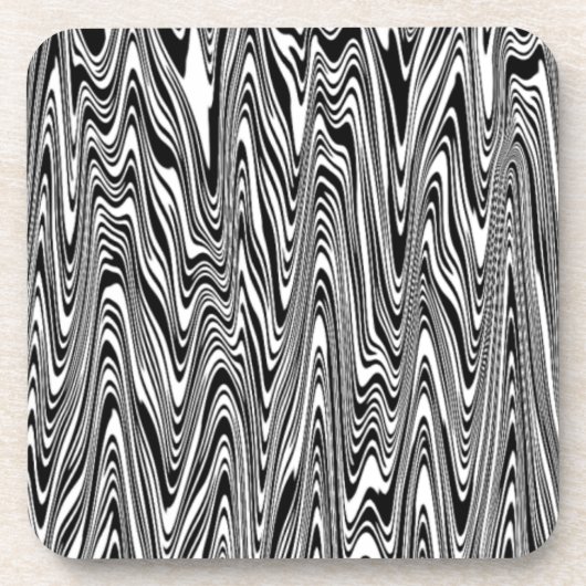 Abstrakter ZigZag-Swirl Getränkeuntersetzer (Vorderseite)