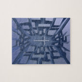 Abstraktes 3D-Christliches Kreuz Puzzle (Horizontal)