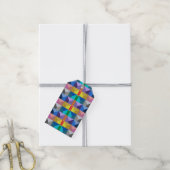 Abstraktes 3D-Dreiecksmuster Geschenkanhänger (Mit Garn)