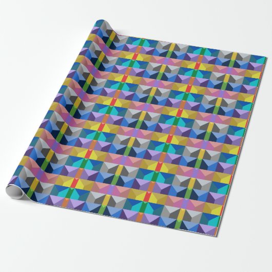 Abstraktes 3D-Dreiecksmuster Geschenkpapier (Ungerollt)