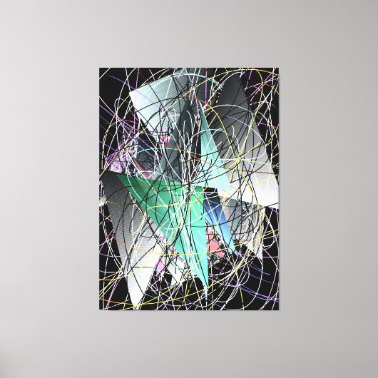 Abstraktes 3D-Geometrie-Kunstmuster Leinwanddruck (Vorderseite)