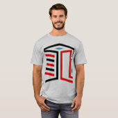 Abstraktes 3D-Geometrie-Würfel-Design T-Shirt (Vorne ganz)