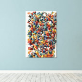 Abstraktes 3D-Geometrisches Muster  Leinwanddruck (Insitu (Holzboden))