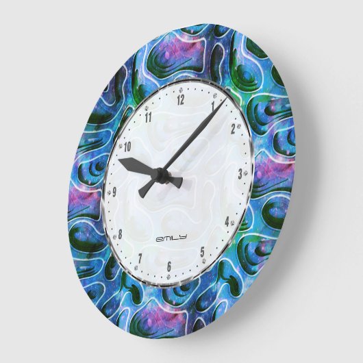 Abstraktes 3D-Hintergrundmuster Große Wanduhr (Winkel)